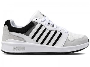 White / Black K-Swiss RIVAL TRAINER T Men's Lifestyle Shoes | TLSGJ-4890