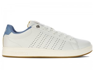 White / Blue / Brown K-Swiss BASE COURT Men's Lifestyle Shoes | ZETVA-6438