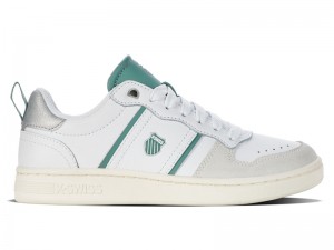 White / Green K-Swiss LOZAN MATCH LTH Women's Lifestyle Shoes | YNTJU-8576