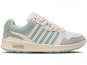 White / Green K-Swiss RIVAL TRAINER T Women's Lifestyle Shoes | XEMYU-8913