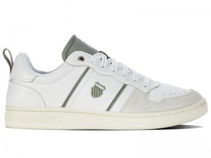 White / Grey K-Swiss LOZAN MATCH LTH Men's Lifestyle Shoes | UVGWP-0741