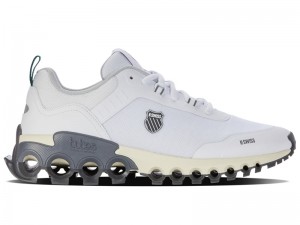 White / Grey / Grey K-Swiss TUBES GRIP Men's Lifestyle Shoes | HEDVF-8351