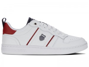 White / Navy K-Swiss LOZAN MATCH LTH Men's Lifestyle Shoes | AZEIM-8719