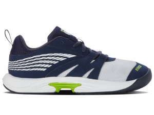 White / Navy / Light Green K-Swiss SPEEDTRAC Kids' Tennis | LFDPY-0893