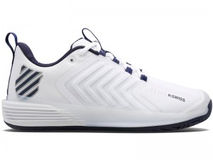 White / Navy / Silver K-Swiss ULTRASHOT 3 Men's Tennis | MZXPY-8250