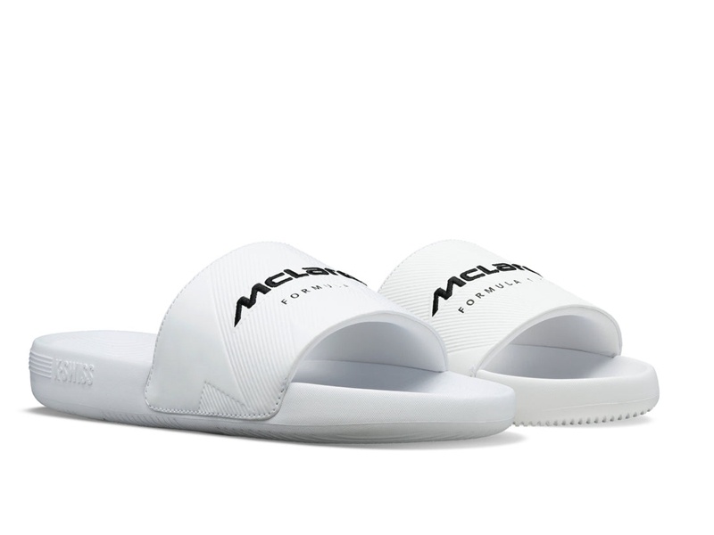 White K-Swiss SLIDE SANDAL X MCLAREN Women's Lifestyle Shoes | AOICB-9486