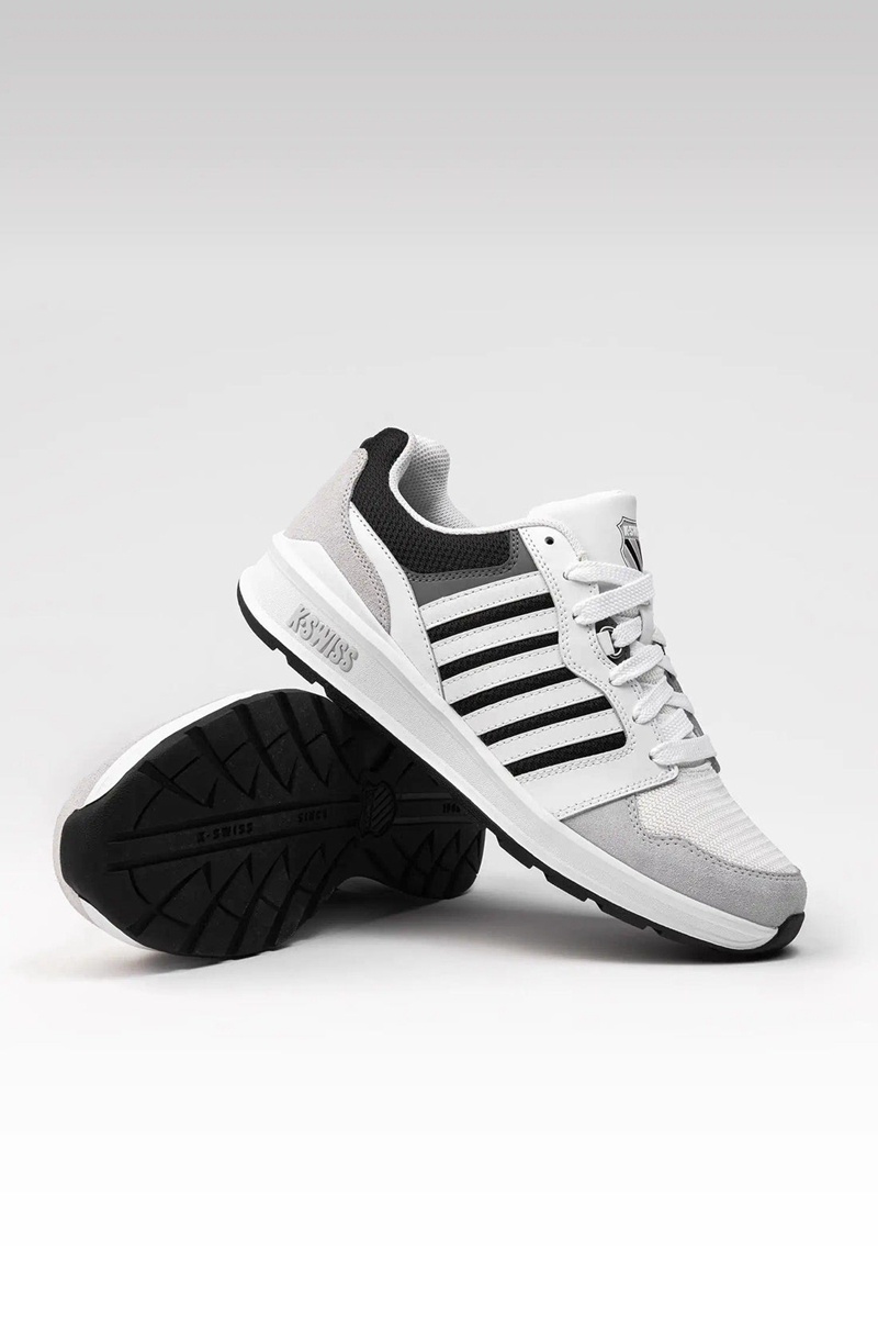 White / Black K-Swiss RIVAL TRAINER T Men's Lifestyle Shoes | TLSGJ-4890