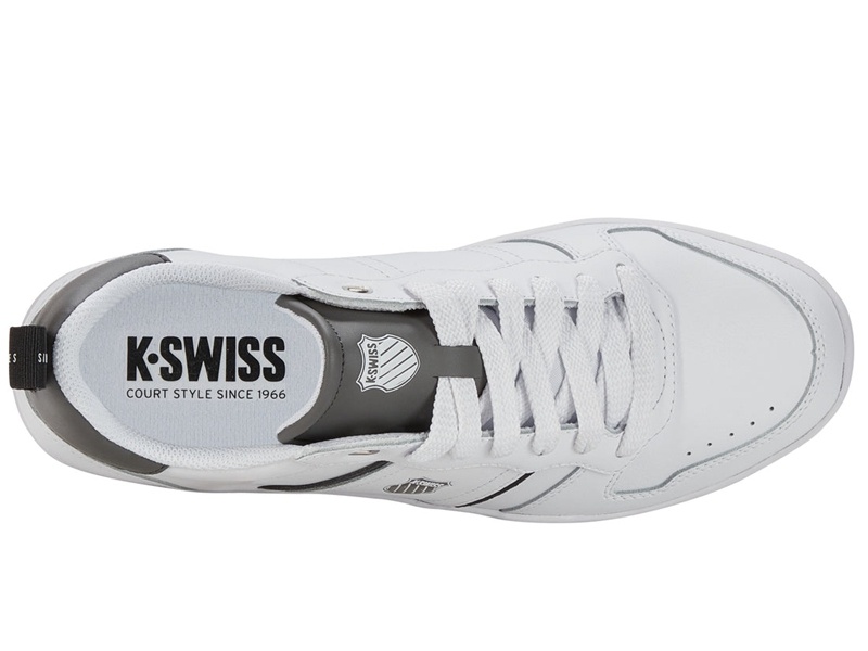 White / Black / Grey K-Swiss LOZAN MATCH LTH Men's Lifestyle Shoes | UJMFB-1475