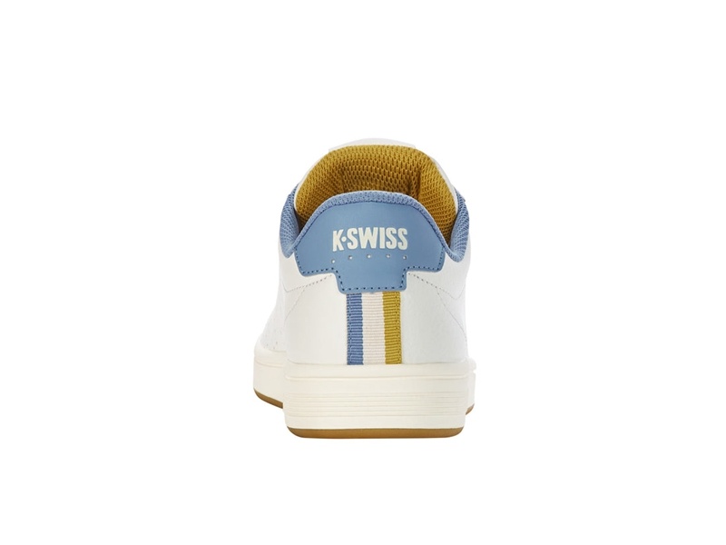 White / Blue / Brown K-Swiss BASE COURT Men's Lifestyle Shoes | ZETVA-6438