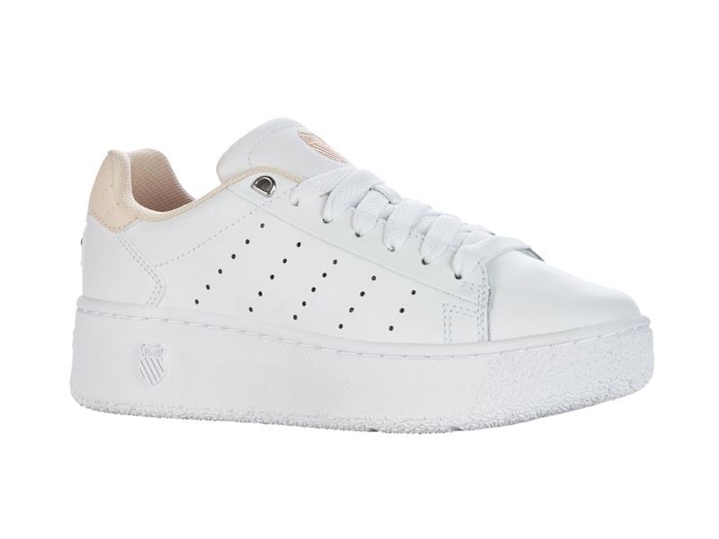 White / Cream Brown K-Swiss CLASSIC PF PLATFORM Women's Lifestyle Shoes | SIRVT-3269