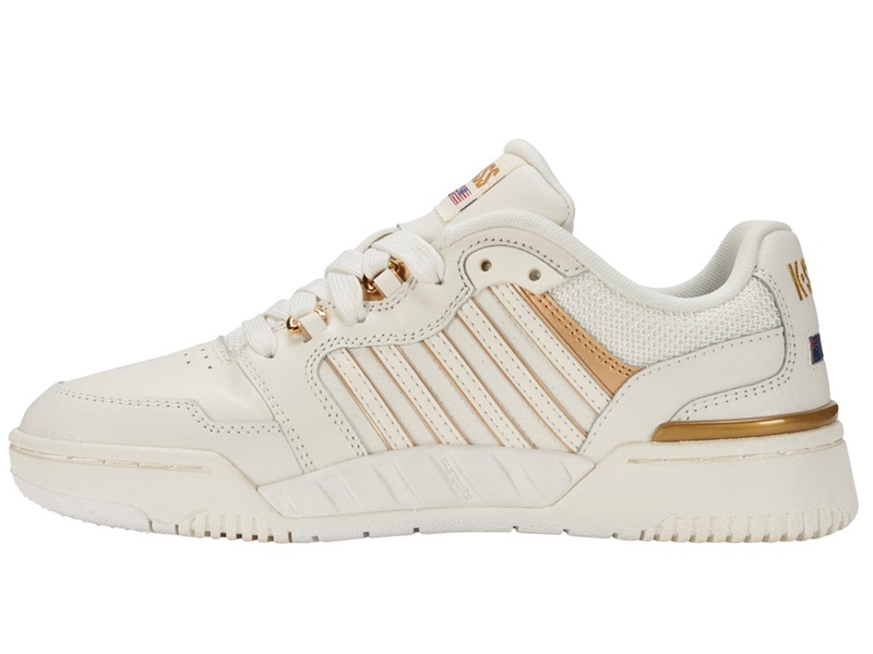 White / Gold K-Swiss SI-18 RIVAL Women's Lifestyle Shoes | CDZUL-2813