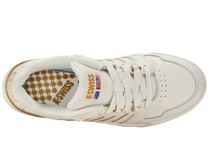 White / Gold K-Swiss SI-18 RIVAL Women's Lifestyle Shoes | CDZUL-2813