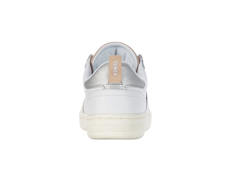 White / Grey Brown K-Swiss LOZAN MATCH LTH Women's Lifestyle Shoes | QUCEN-8640