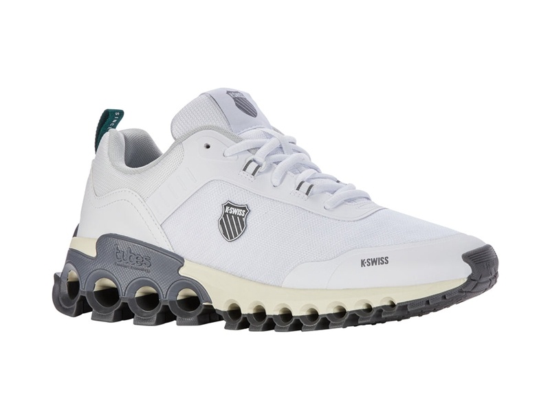 White / Grey / Grey K-Swiss TUBES GRIP Men's Lifestyle Shoes | HEDVF-8351