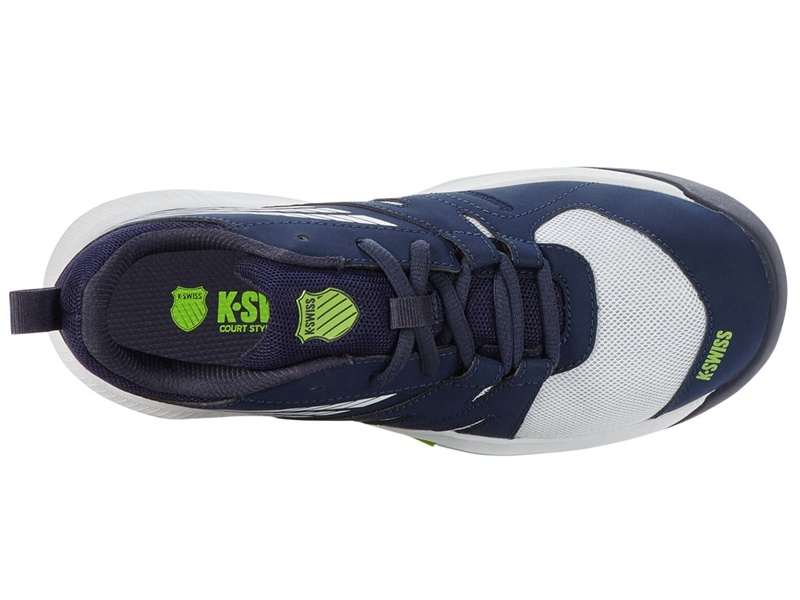 White / Navy / Light Green K-Swiss SPEEDTRAC Kids' Tennis | LFDPY-0893