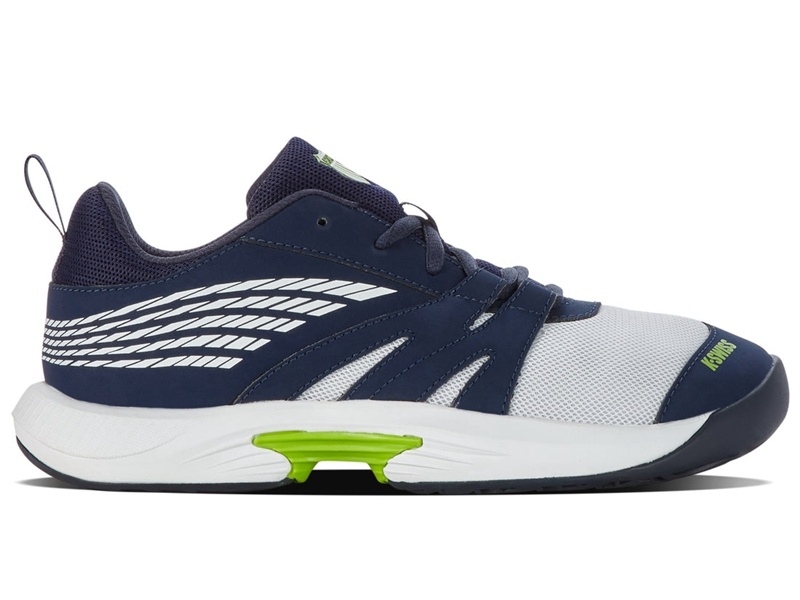 White / Navy / Light Green K-Swiss SPEEDTRAC Kids\' Tennis | LFDPY-0893