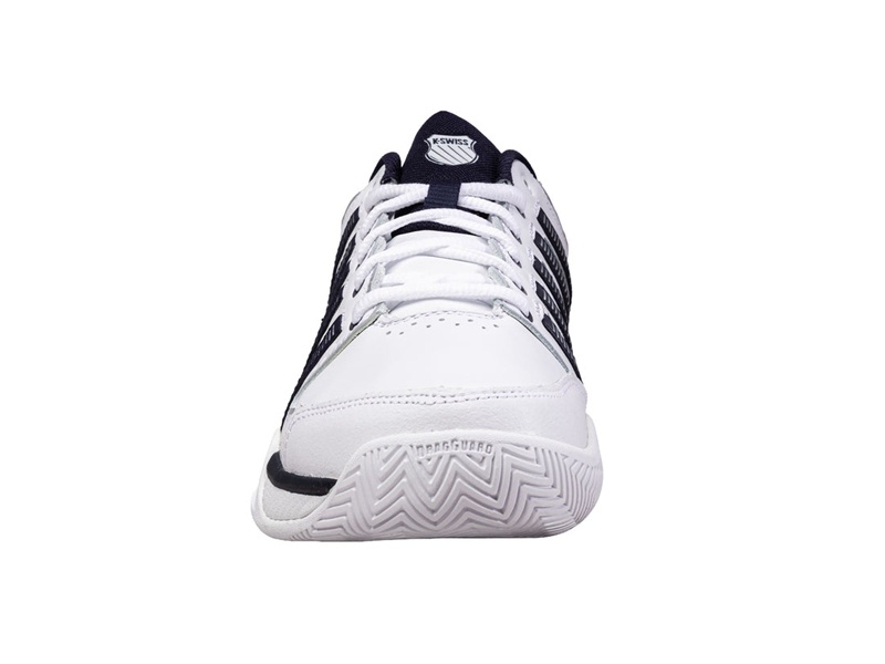 White / Navy / Silver K-Swiss HYPERCOURT EXPRESS LEATHER Men's Tennis | INUDC-2047