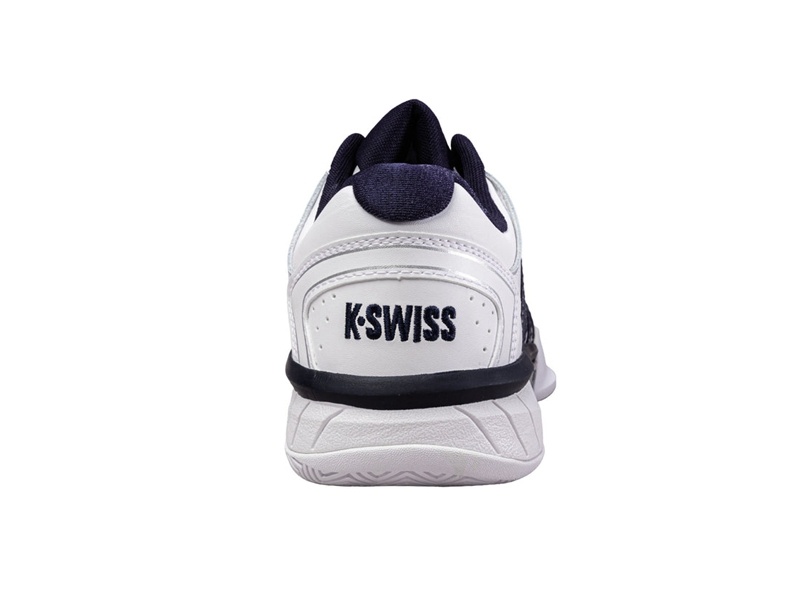 White / Navy / Silver K-Swiss HYPERCOURT EXPRESS LEATHER Men's Tennis | INUDC-2047