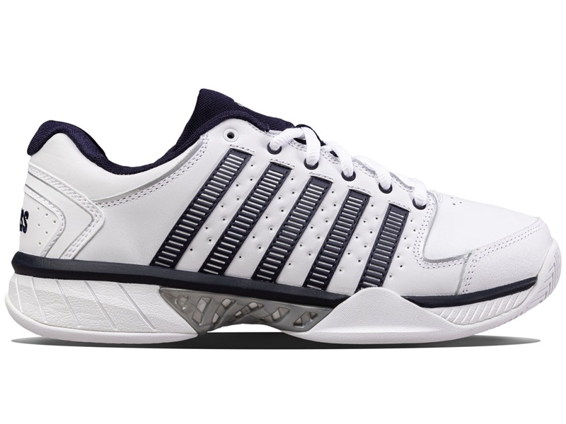 White / Navy / Silver K-Swiss HYPERCOURT EXPRESS LEATHER Men\'s Tennis | INUDC-2047