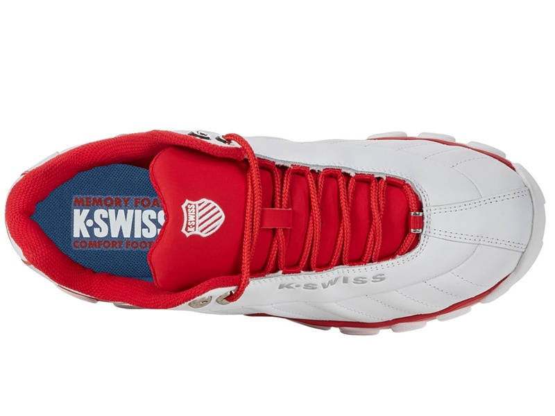 White / Red / White K-Swiss ST329 CMF Men's Lifestyle Shoes | IEAXF-0362