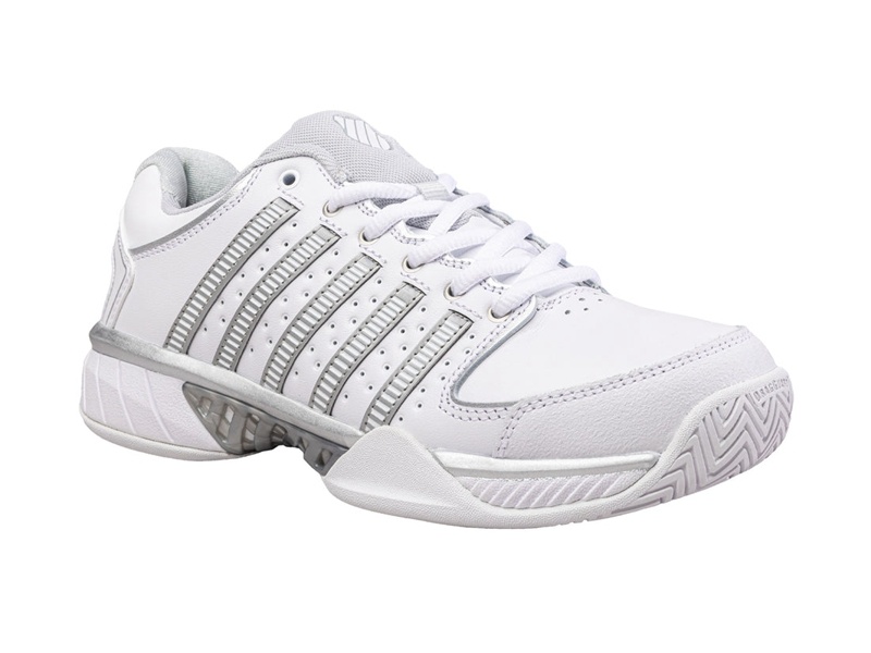 White / Silver K-Swiss HYPERCOURT EXPRESS LEATHER Women's Tennis | EOIVX-2514