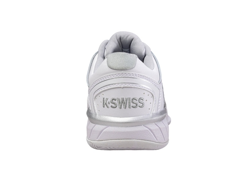 White / Silver K-Swiss HYPERCOURT EXPRESS LEATHER Women's Tennis | EOIVX-2514