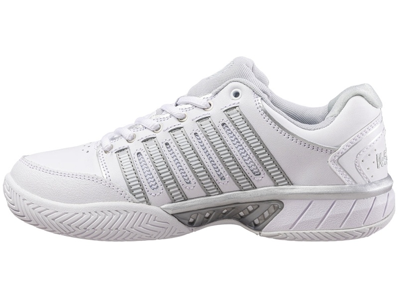 White / Silver K-Swiss HYPERCOURT EXPRESS LEATHER Women's Tennis | EOIVX-2514