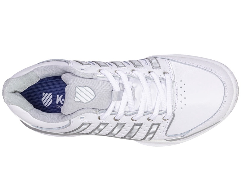 White / Silver K-Swiss HYPERCOURT EXPRESS LEATHER Women's Tennis | EOIVX-2514